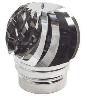 FUMAIOLO GIREVOLE CAPPELLO EOLICO Maschio ACCIAIO INOX AISI 316 -Vari Diametri- ø180