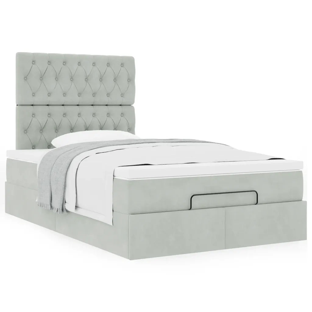 Struttura Letto Pouf con Materassi 120x190 cm Velluto 3313529