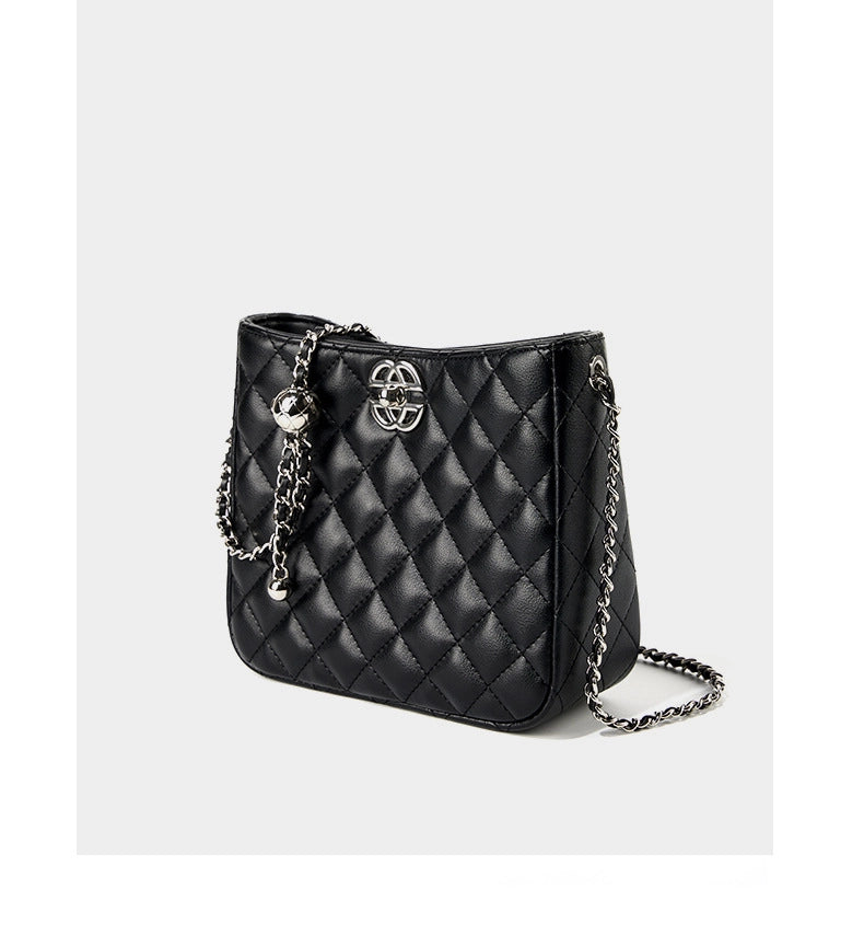 Borsa a tracolla da donna in vera pelle, modello hobo, borsa tote nera.