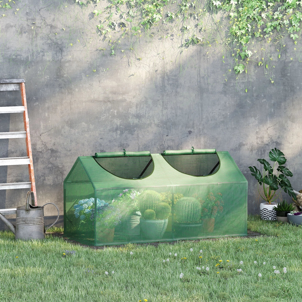 Serra da giardino in PE con finestra ¨C Minimal ¨C Verde 120x60x60 cm