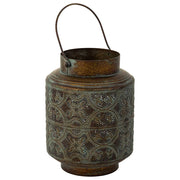 Portacandele in metallo marrone 19,5x19,5x25,5h cm
