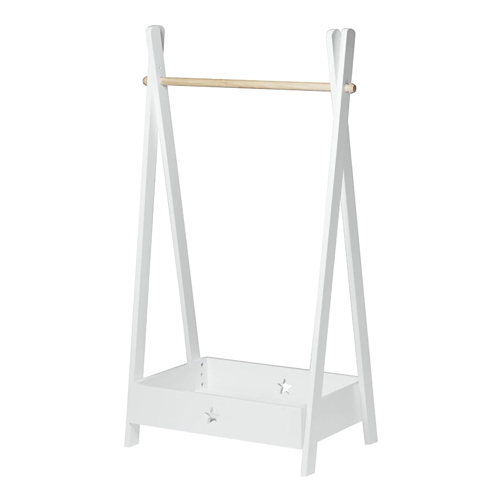 Armadio per bambini con vano portaoggetti 126 x 73 x 43 cm bianco 03_0008154