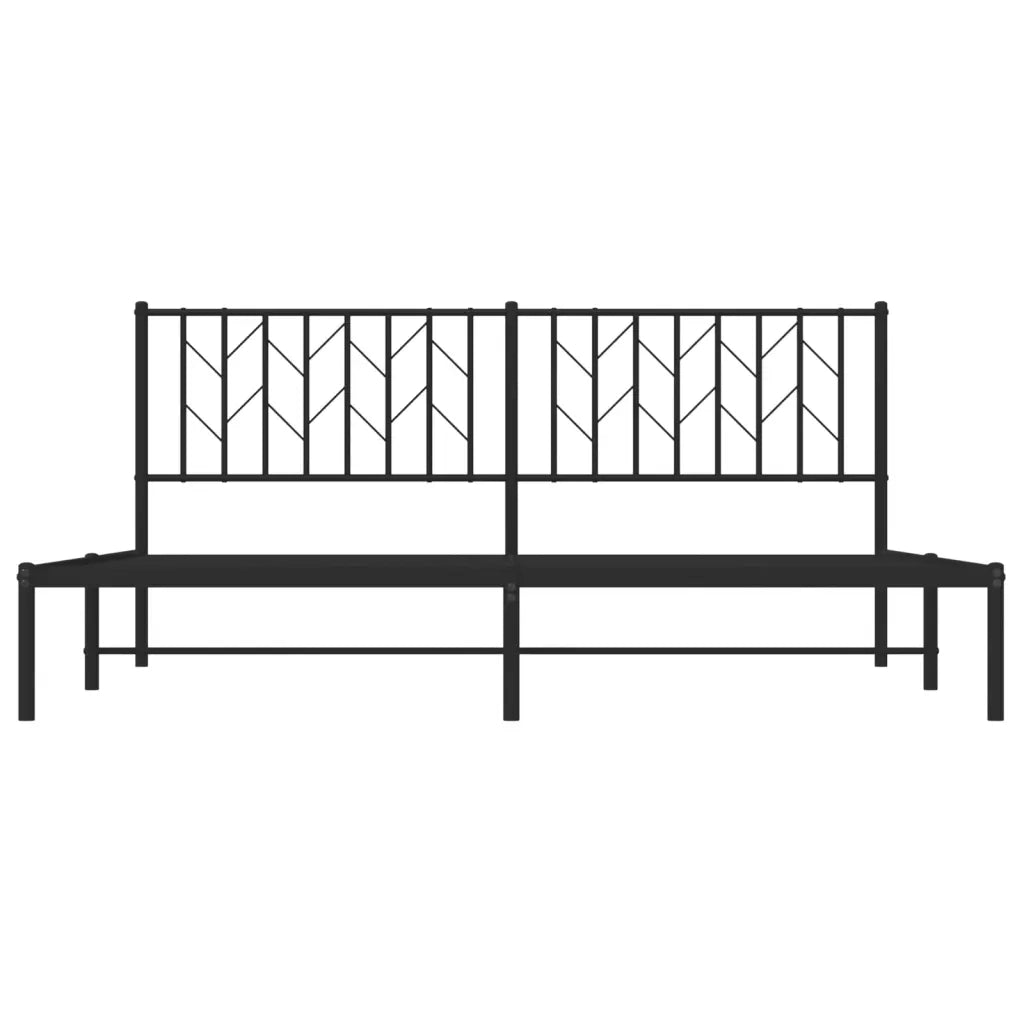 Giroletto con Testiera-Struttura Letto con testiera in Metallo Nero 183x213 cm 401029