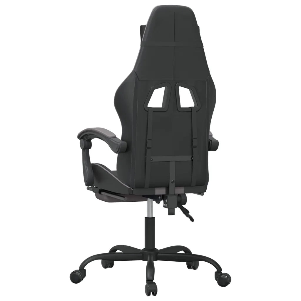 Sedia da Gaming | Sedia da e-sports Girevole Poggiapiedi Nero e Grigio Similpelle
