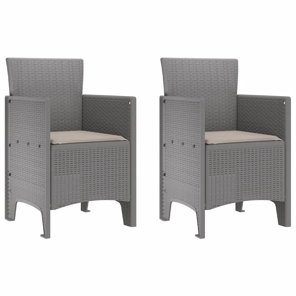 Set da Pranzo per Giardino 3 pcs Grigio chiaro Polipropilene 3378688