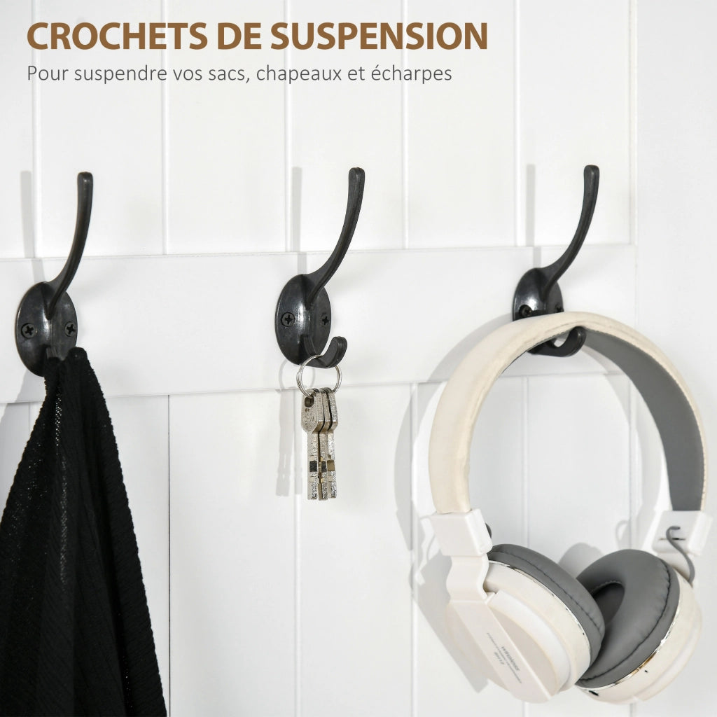 Mobile ingresso 4 in 1 con panca e appendiabiti ¨C Xylo ¨C bianco 71,5x39,5x170 cm