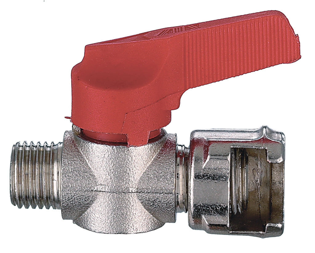 RUBINETTO DI LINEA CON DADO PER COMPRESSORI 1/4M 5.00 pz