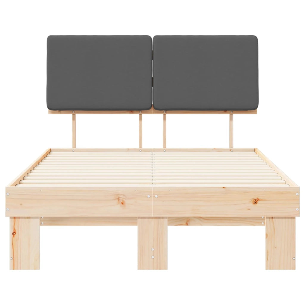 Letto matrimoniale | Letto per adulti | Letto con Testiera Rivestita Grigio scuro 120 x 200 cm