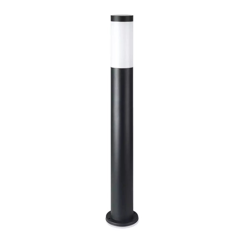 Lampada di bollard E27 80 cm con corpo in acciaio inossidabile nero IP44