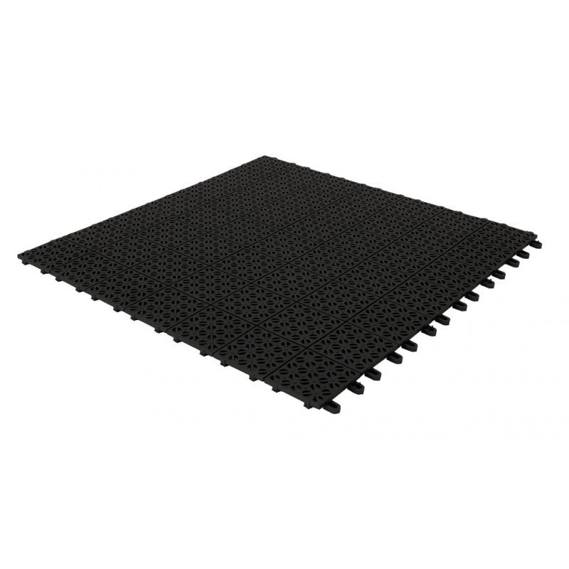 Set da 50 Piastrelle in Plastica Flessibili Drenanti 55,5 x 55,5 cm da Esterno Giardino 15,4 m2 colore:Nero