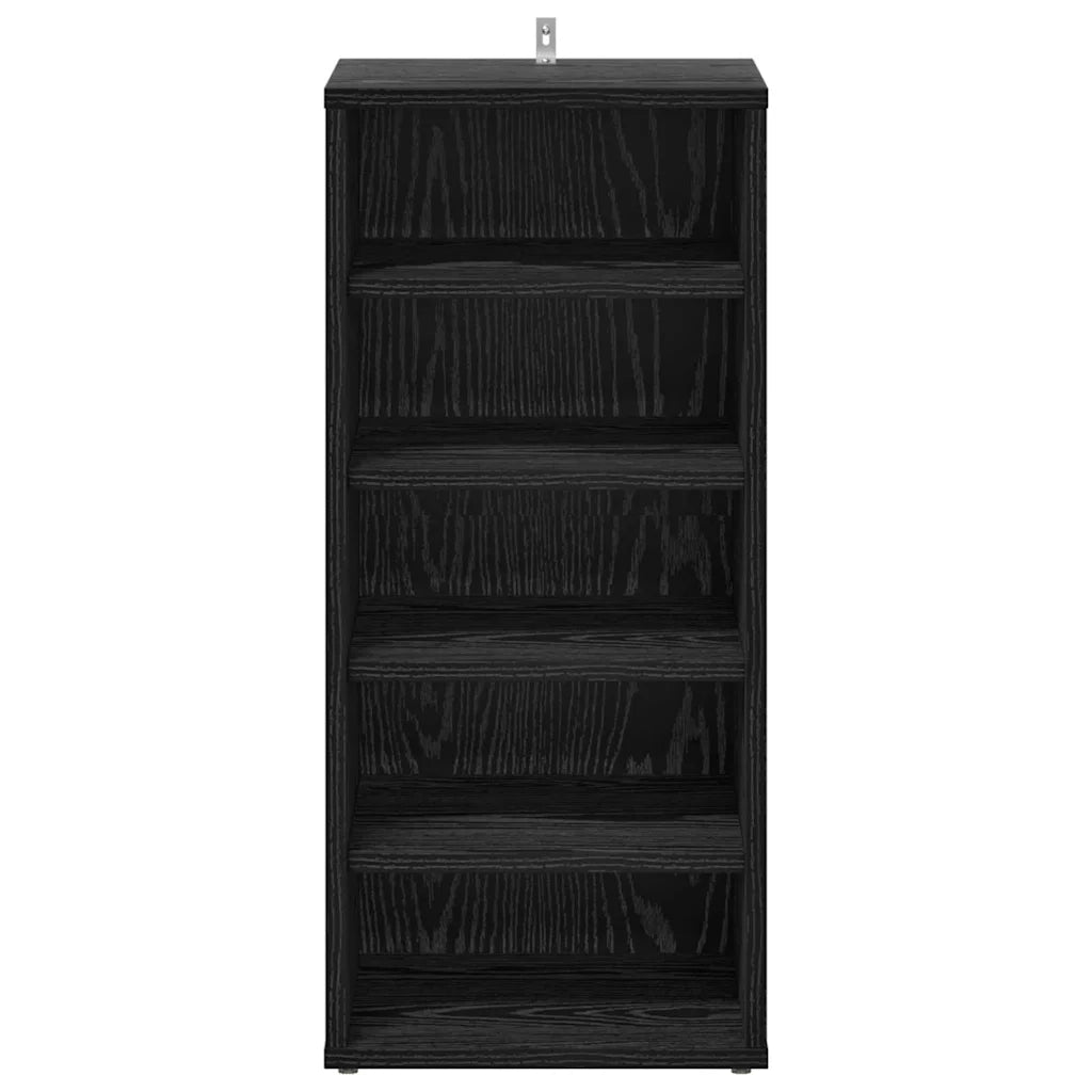 Mobile per scarpe-Scarpiera Rovere Nero 32 x 35 x 70 cm Legno multistrato