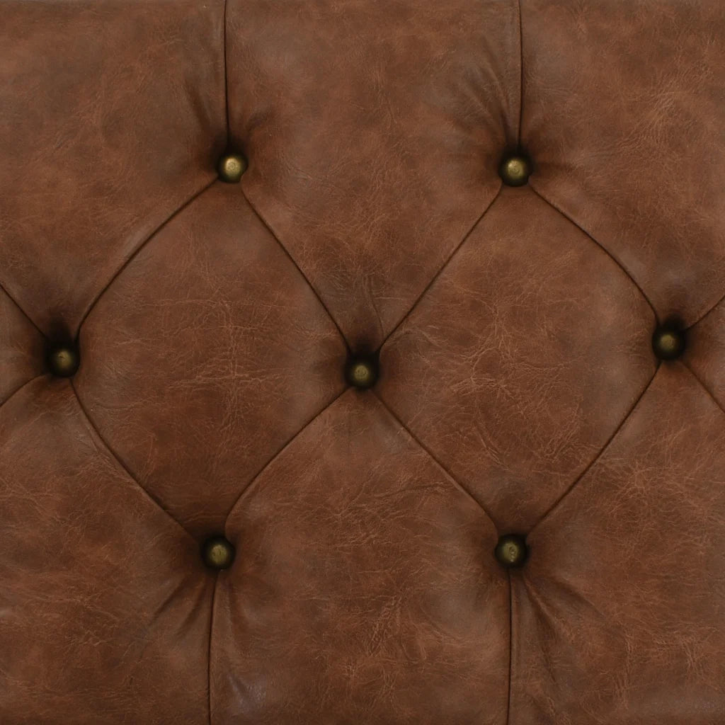 Cassapanca-Baule-Armadietto contenitore in Legno Massello di Abete e Similpelle 80,5x41x50cm