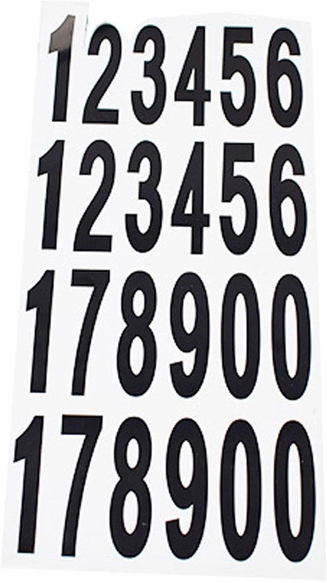 Etichette numeriche per case 10 fogli - Etichette adesive acqua e olio resistenti - Etichette per numero di casa - Etichette per numero di strada - Etichette PVC - 76 x 25 mm - Etichette per numero di casa