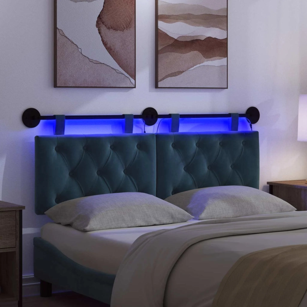 Testiera sospesa Con luce LED Blu Velluto 3424647