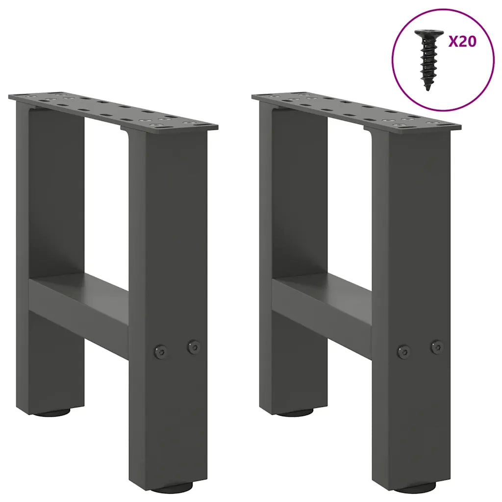 Gambe per Tavolino da Caffè Antracite 2 pz 40x(30-31) cm Acciaio 4013258