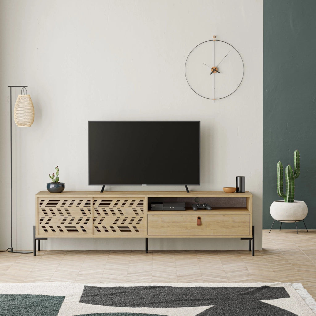 Porta TV in legno "Dionysos" - 170 x 45 x 48 cm - Beige