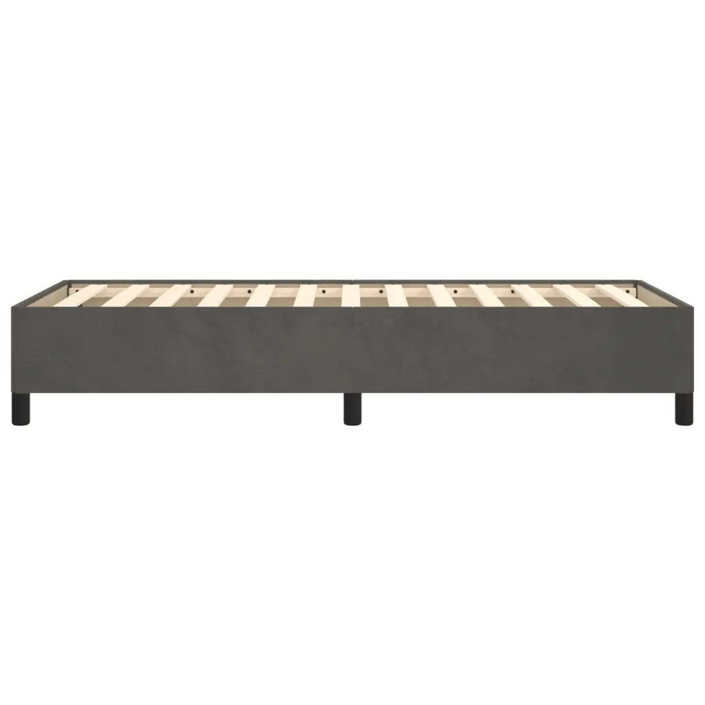 Letto singolo | Letto per adulti | Giroletto senza Materasso Grigio Scuro 90x200 cm Velluto