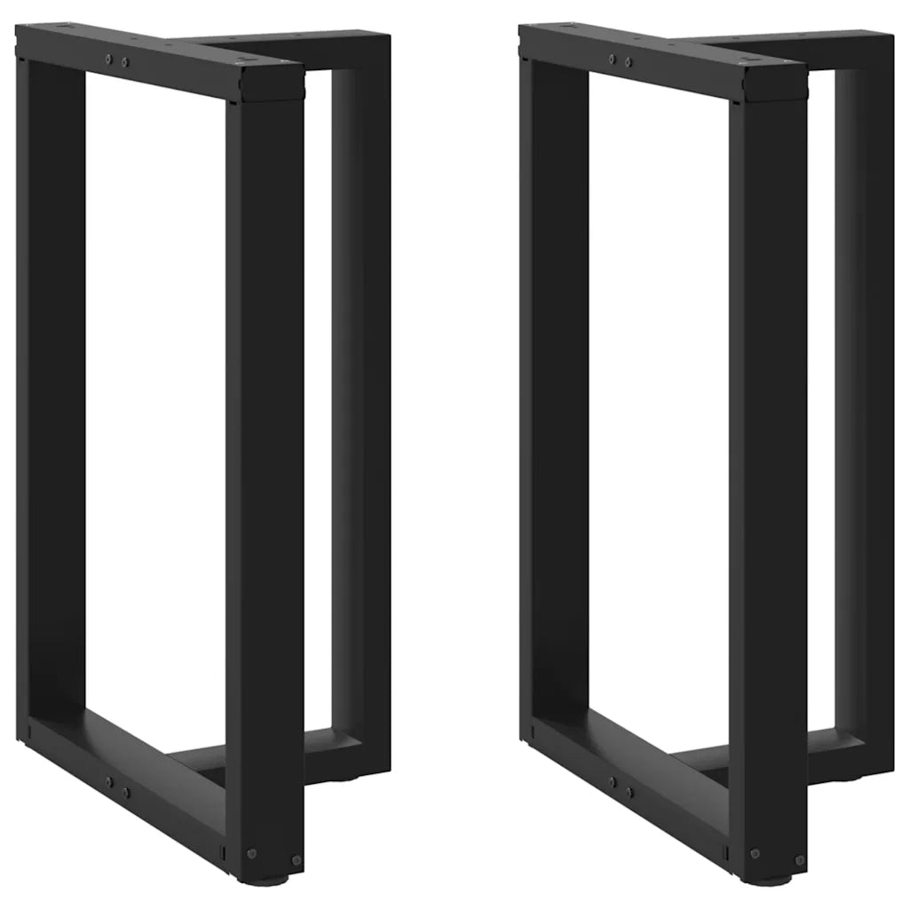 Gambe per tavolo da bar a forma di T 2 pz | Piede del tavolo nere 60x35x(90-91) cm in acciaio