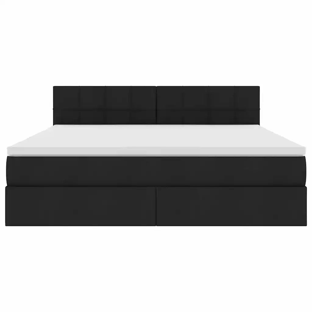 Letto con contenitore e LED con led Nero 160 x 200 cm Tessuto 3371156