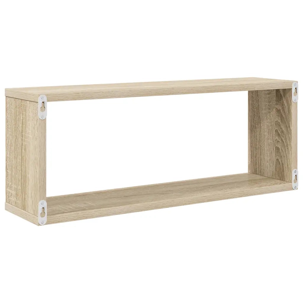 Mensole Parete a Cubo 2pz Rovere Sonoma 60x15x23 cm Multistrato 807142