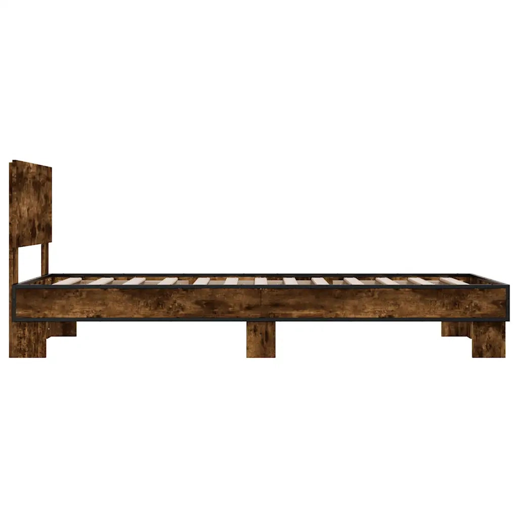 Giroletto-Struttura Letto Rovere Fumo 90x200 cm in Legno Multistrato e Metallo 998841