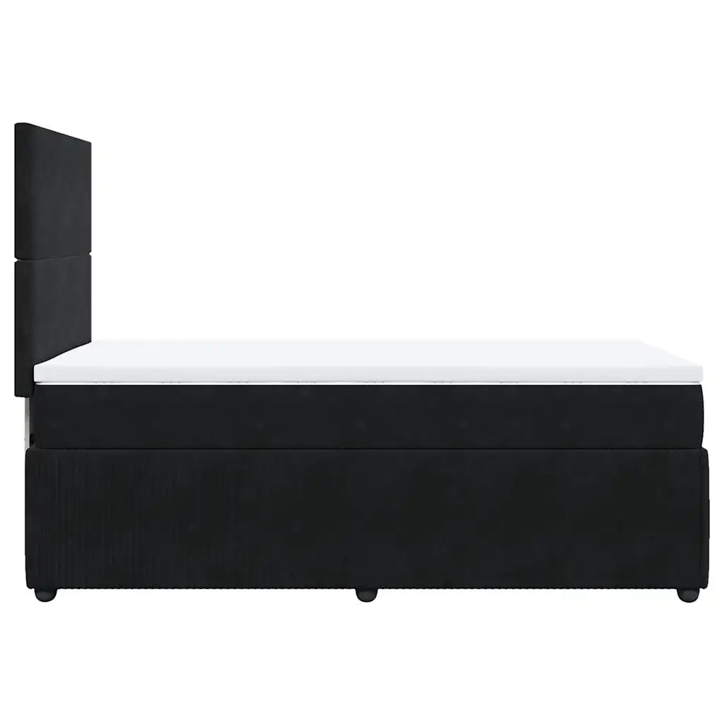Giroletto a Molle con Materasso Nero 80x200 cm in Velluto