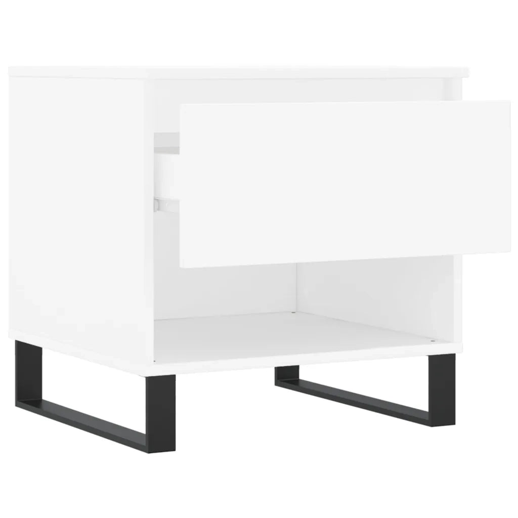 Tavolini Salotto 2 pz Bianchi 50x46x50 cm in Legno Multistrato 830925