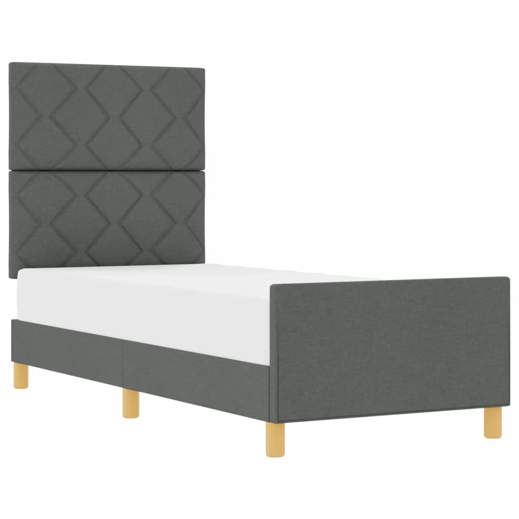 Struttura del letto Grigio scuro 80 x 200 cm Tessuto