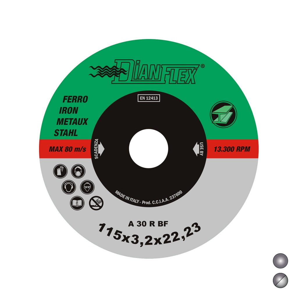 DISCO ABRASIVO PER FERRO- mm 115 x sp. 3.2 Ferro- DH- pezzi 1