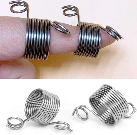 Accessori per manutenzione manuale - Tessitura - Ferro inossidabile - Fodero per dita - Sartoria - Attrezzatura - Adatto per artigianato - Anello in argento con protezione creativa per le dita