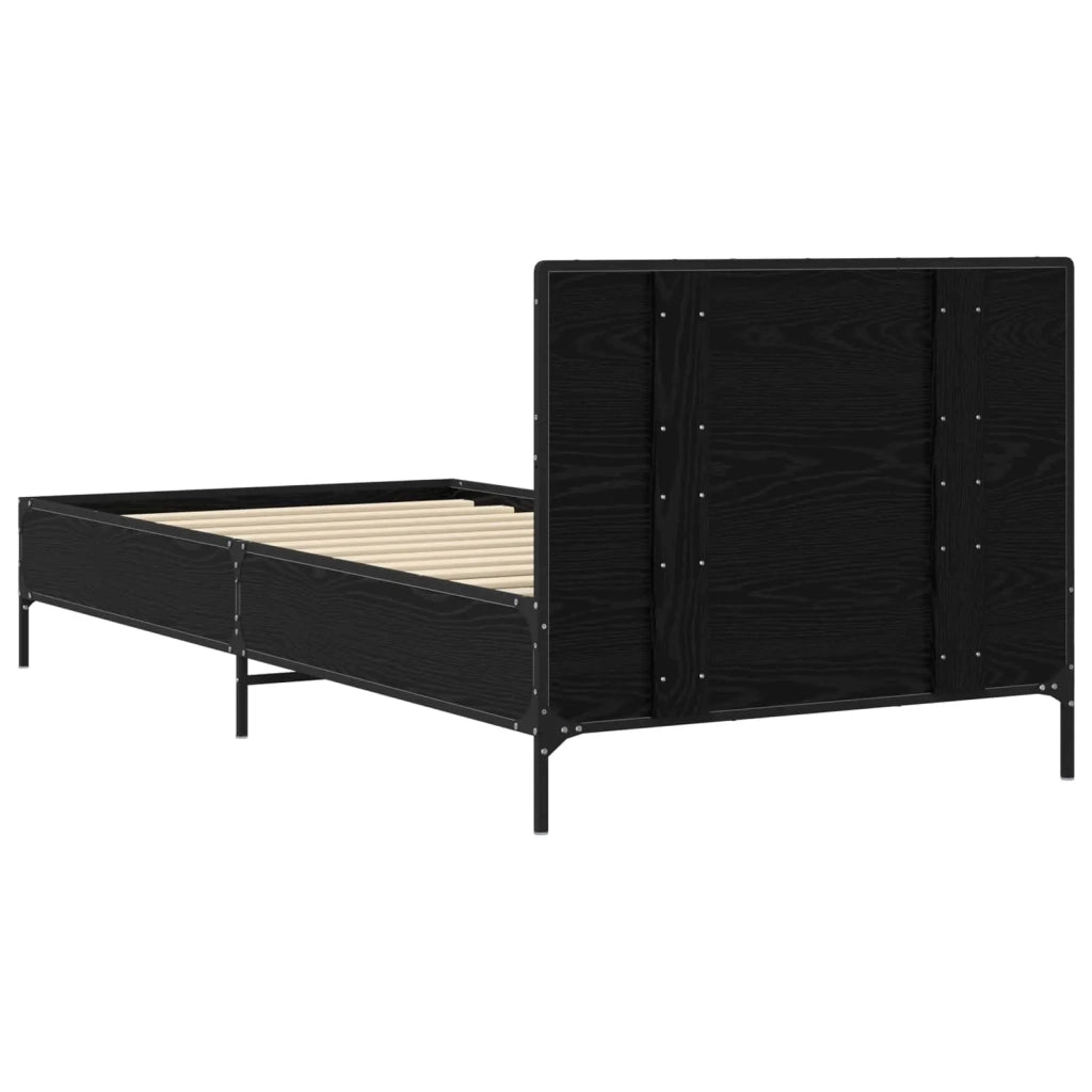 Struttura letto con testata Rovere Nero 80 x 200 cm 8009111