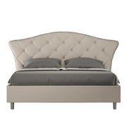 BS COM Letto matrimoniale contenitore imbottito 160x190 similpelle tortora