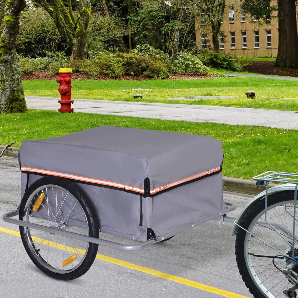 Carrello Trasporto Bici Pieghevole ¨C zephmum ¨C Grigio 140x88x60 cm