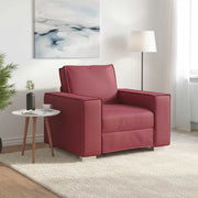 Poltrona Sofa Rosso Vino 100 cm Pelle Sintetica 4105042