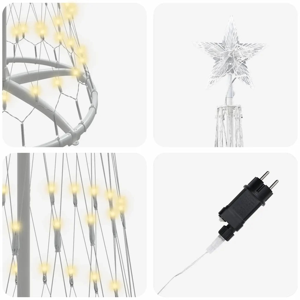 Albero di Natale LED con 290 LED Bianco caldo 250 cm Metallo 42018775