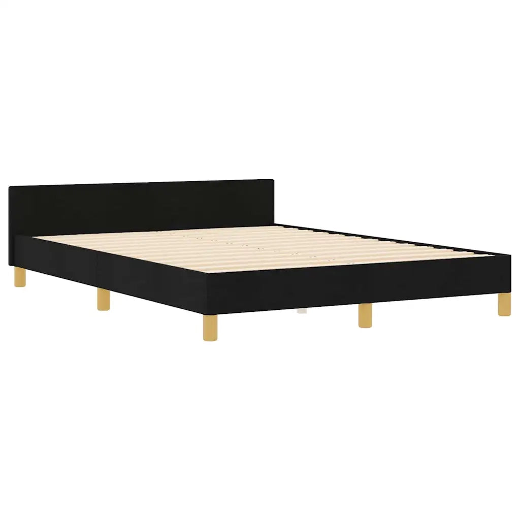 Struttura del letto con testiera Nero 140 x 190 cm Tessuto