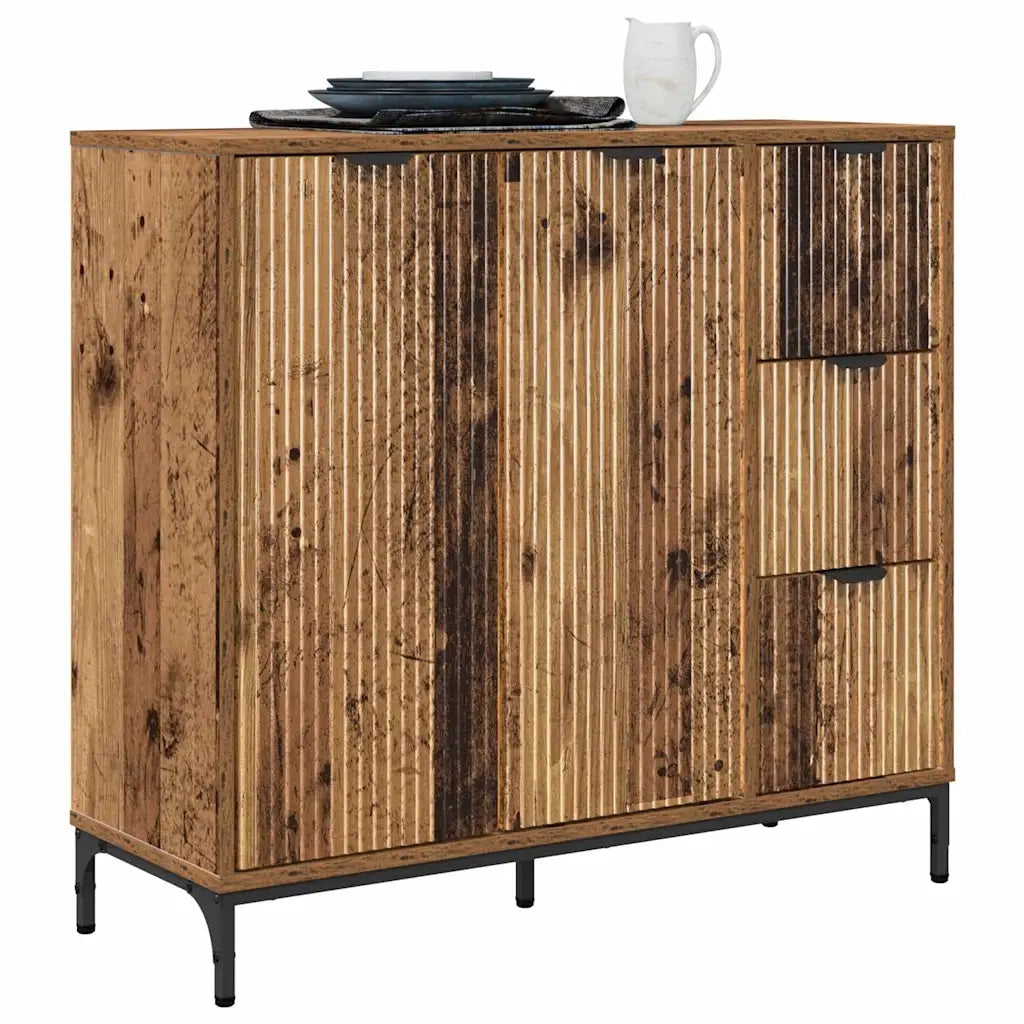 Credenza | Madia | Buffet da pranzo | Armadio da pranzo Legno vecchio 89,5 x 33 x 82 cm Legno multistrato