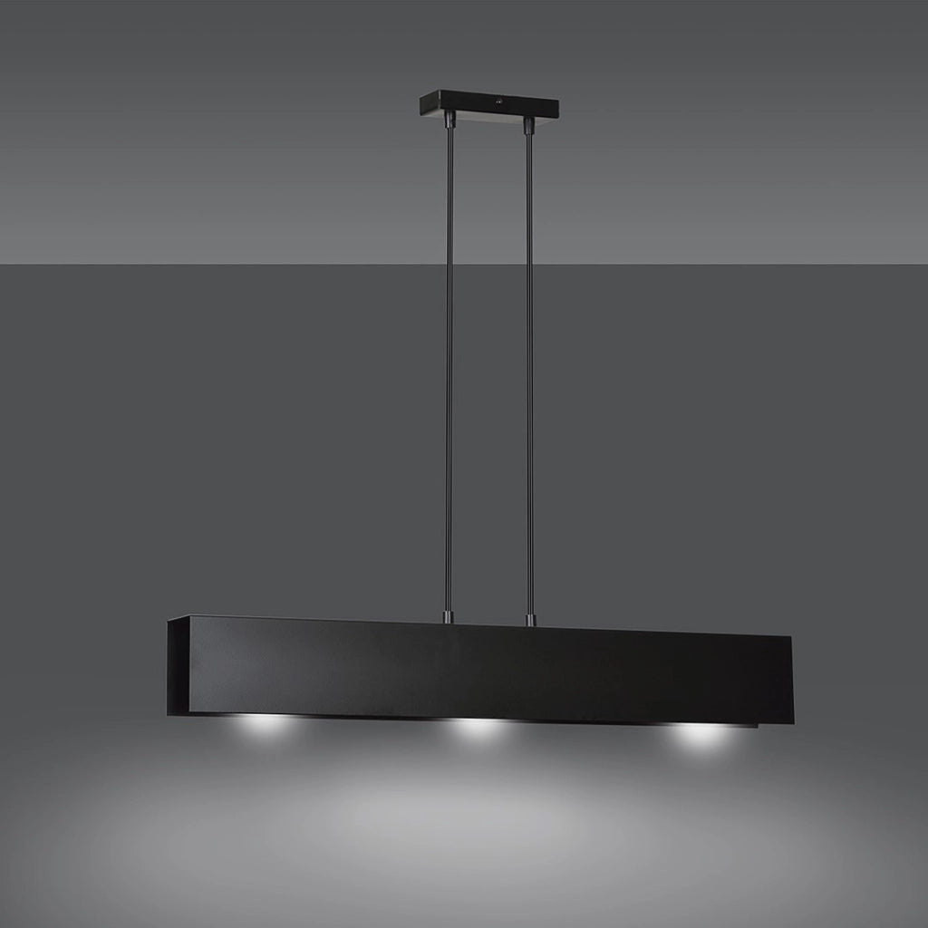 Lampada a sospensione Emibig Gentor nera 3xE27 100cm