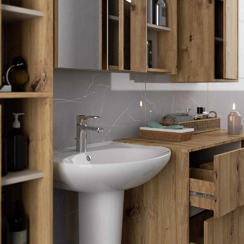 Colonna bagno sospesa VAMI Rovere Artisan, Cashmere 50 cm 2 ante 50x30x170 cm