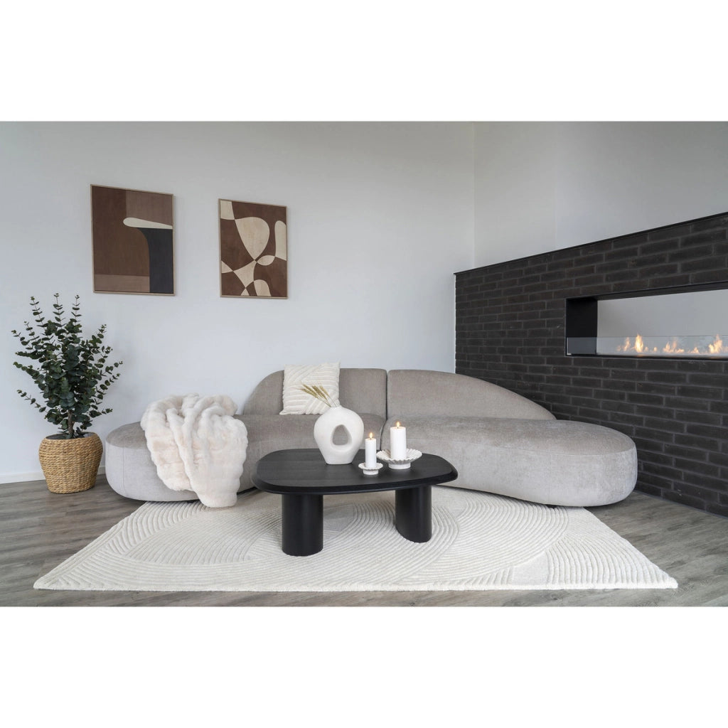 Tappeto Rettangolare Pune, Bianco, Poliestere, 160x230x1 cm