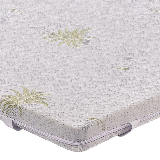 Topper Matrimoniale 160x200 in memory foam 10 cm con rivestimento in aloe vera sfoderabile