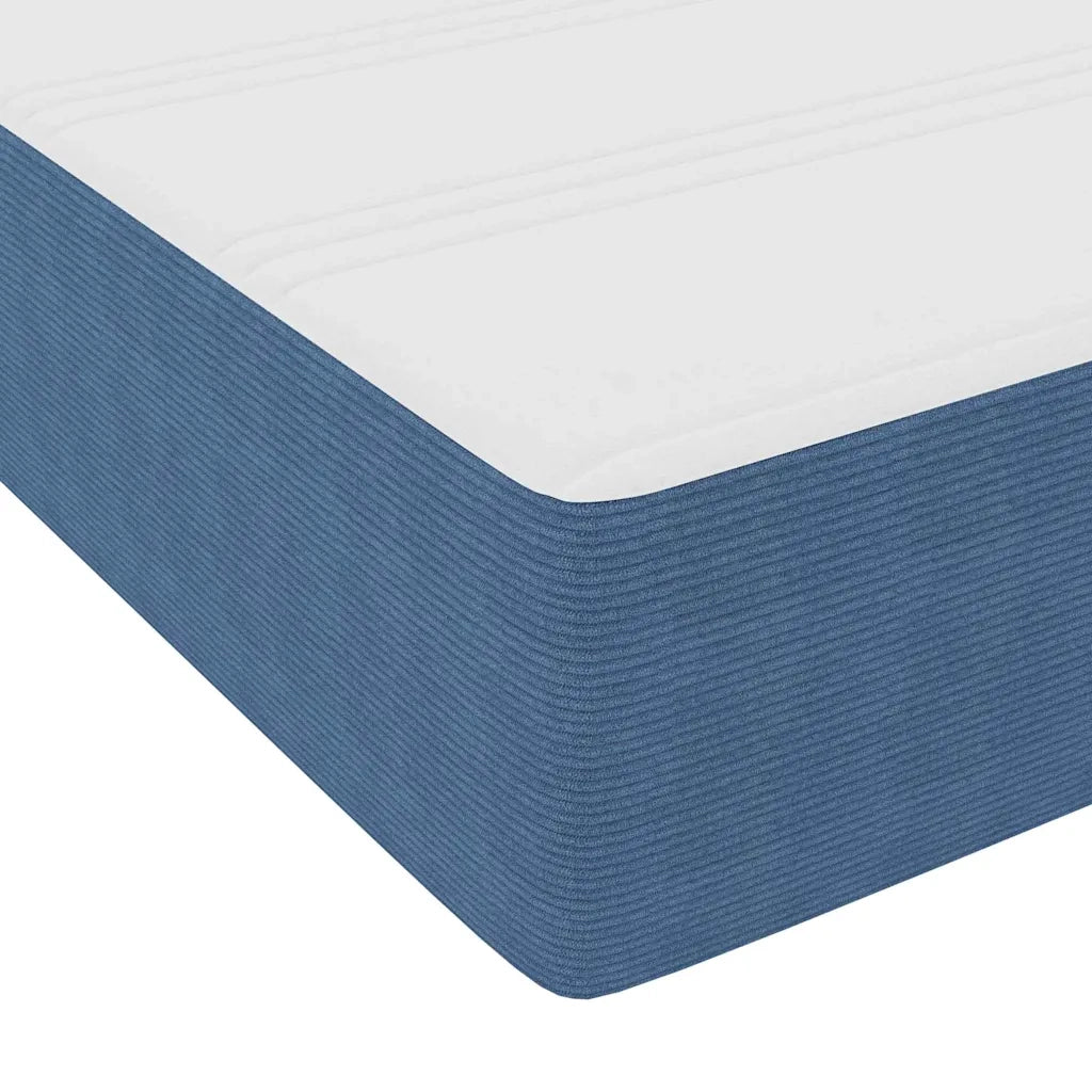 Letto a molle Blu e Bianco 160 x 200 cm Tessuto in Cords 3337475