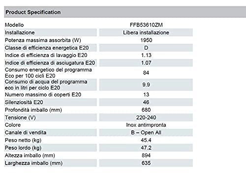 AEG FFB53610ZM Libera installazione 13 coperti D