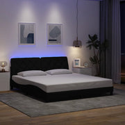 Giroletto con LED senza Materasso Nero 180x200 cm in Tessuto 3310687