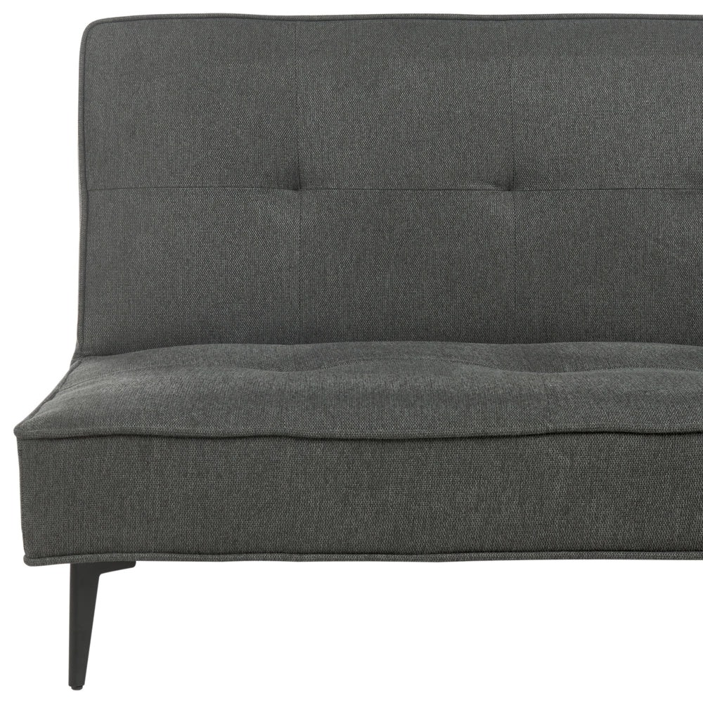 Divano letto in tessuto grigio scuro Soggiorno moderno trasformabile a 3 posti senza braccioli Design minimalista