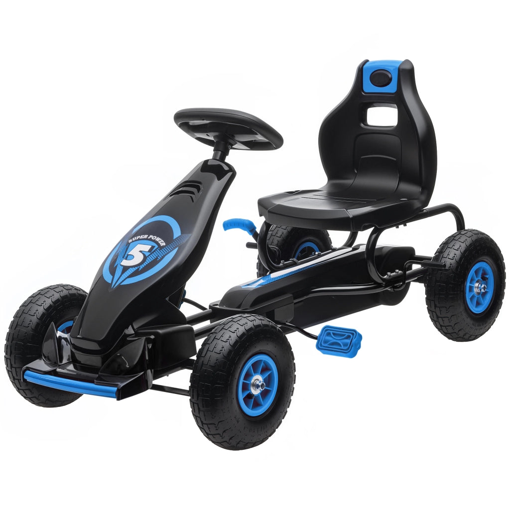 Triciclo a Pedali per Bambini ¨C zephmum ¨C Blu e Nero, Regolabile, 5-12 Anni