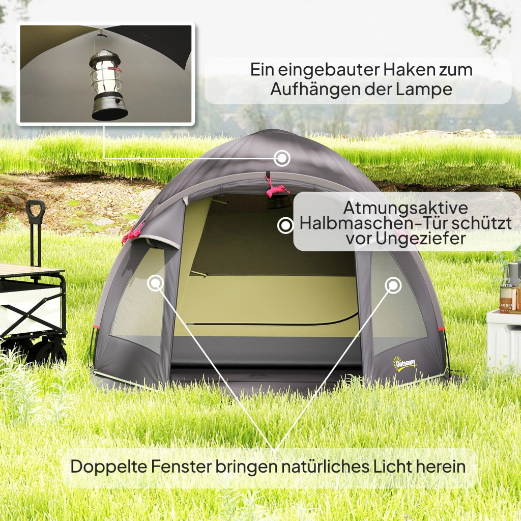 Tenda da campeggio per 2 persone ¨C zephmum ¨C Nero UV50+ tunnel con avancorpo