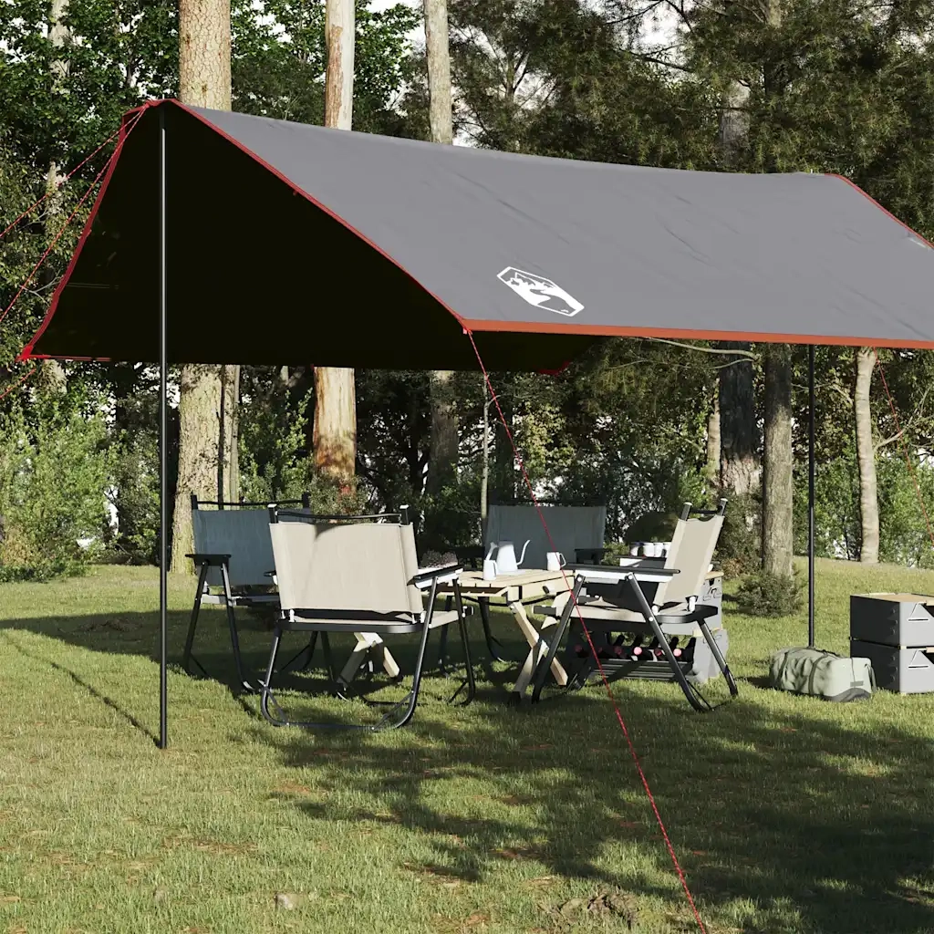Telone da campeggio | Tenda da campo Grigio e Arancione 430x380x210 cm Impermeabile