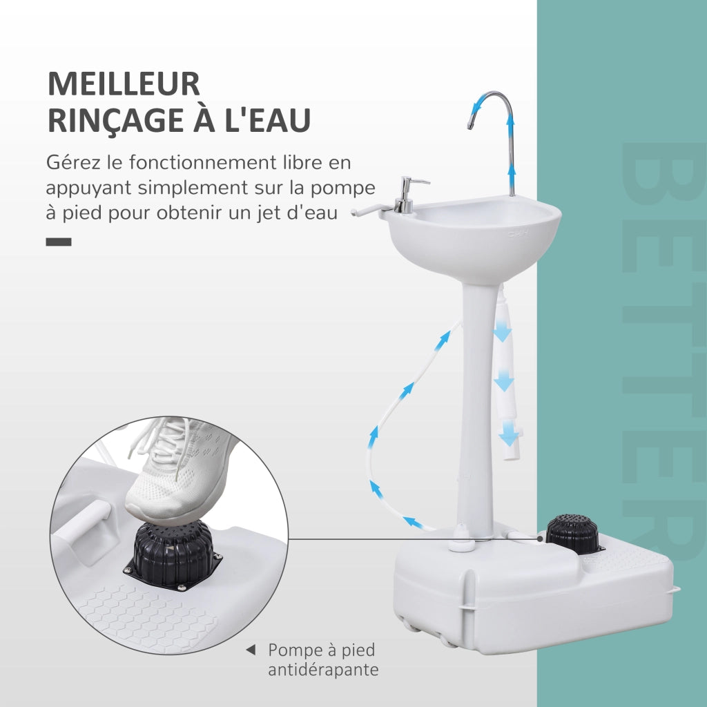 Lavabo mobile con ruote e distributore sapone ¨C Minimal ¨C grigio