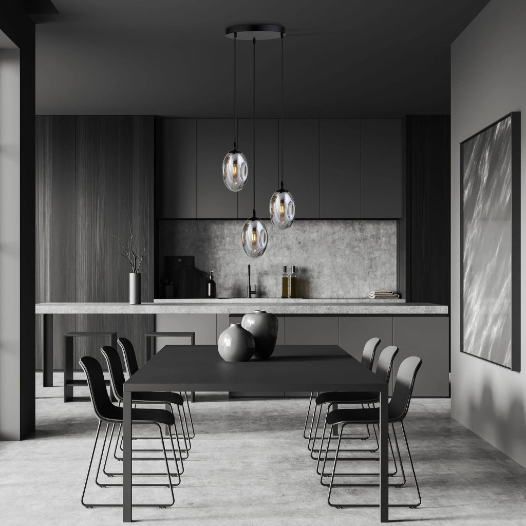 Lampadario Emibig Astral 3 3xE14 nero cromo grafite